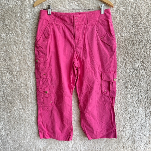 Lauren Ralph Lauren Capri Pants Womens Size 6 Hot Pink Utility Crop Cargo - Picture 1 of 11